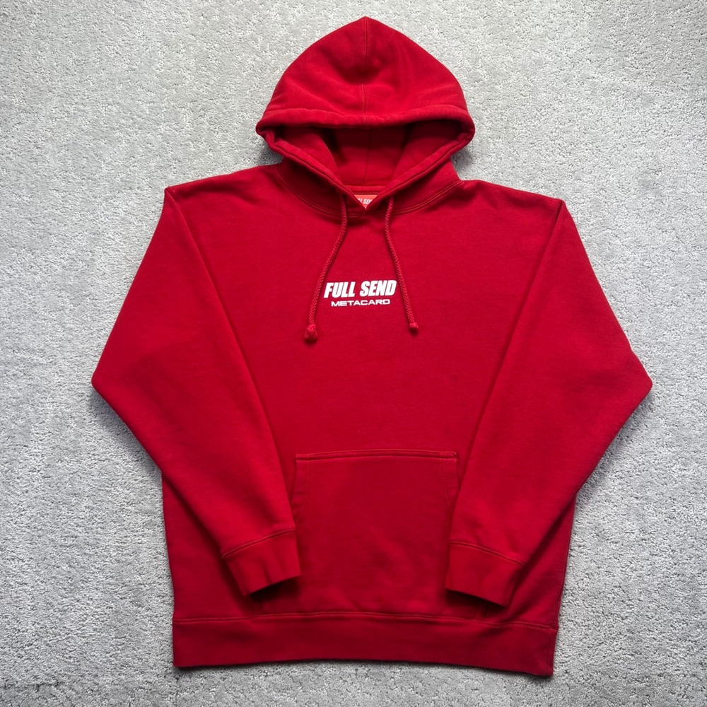 Full Send Metacard Hoodie Red Size Large Nelk Boys Youtuber Independent Creator